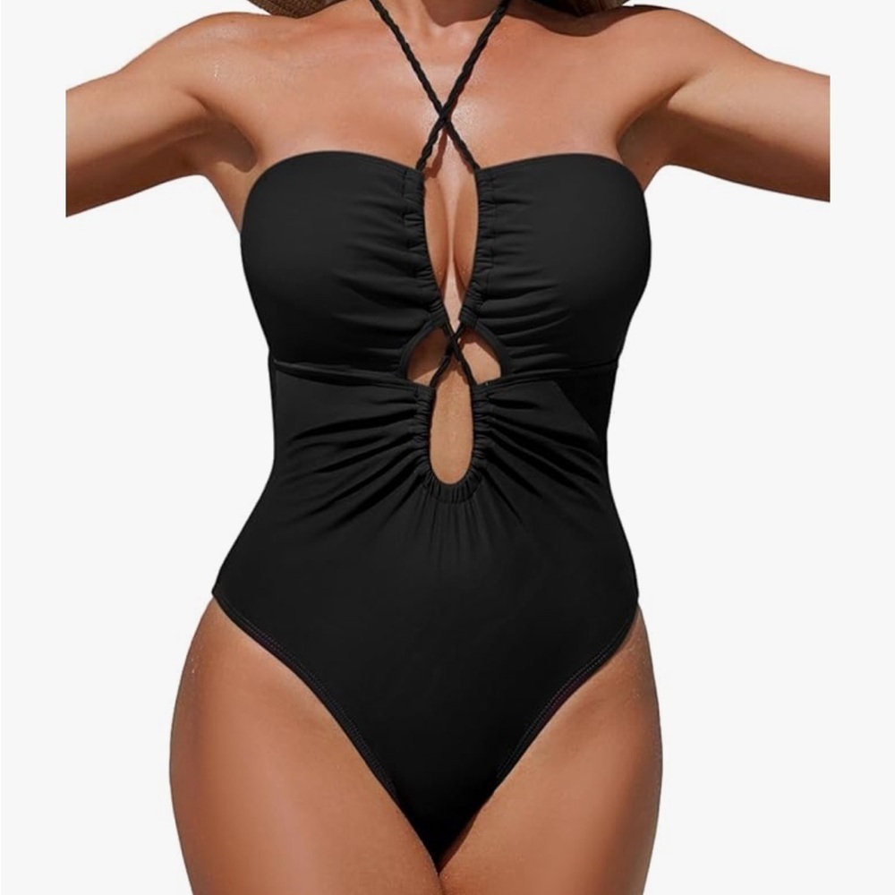 NWT Eagerbuy Black Convertible Cutout One Piece Swimsuit | Tummy Control | XL